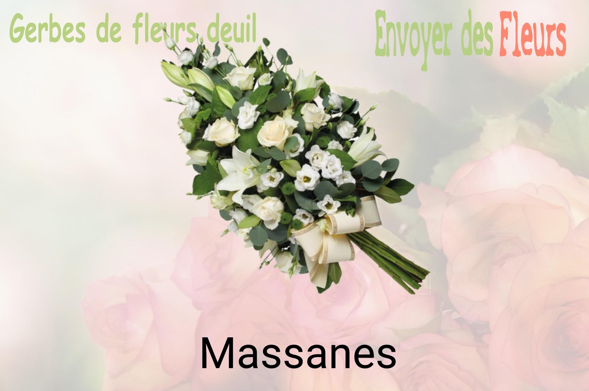 Gerbe de fleurs de deuil livrée à Massanes